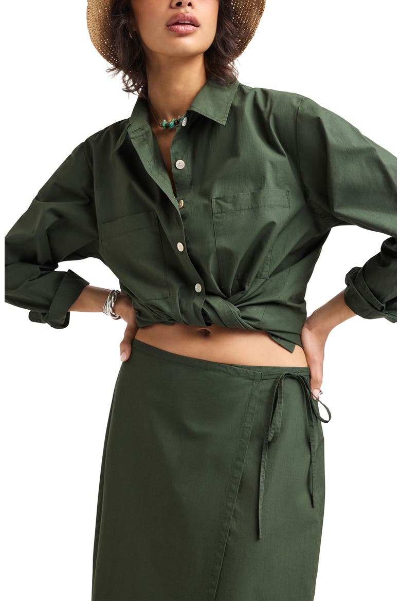 Nadia Cover-Up Shirt, Alternate, color, FOREST