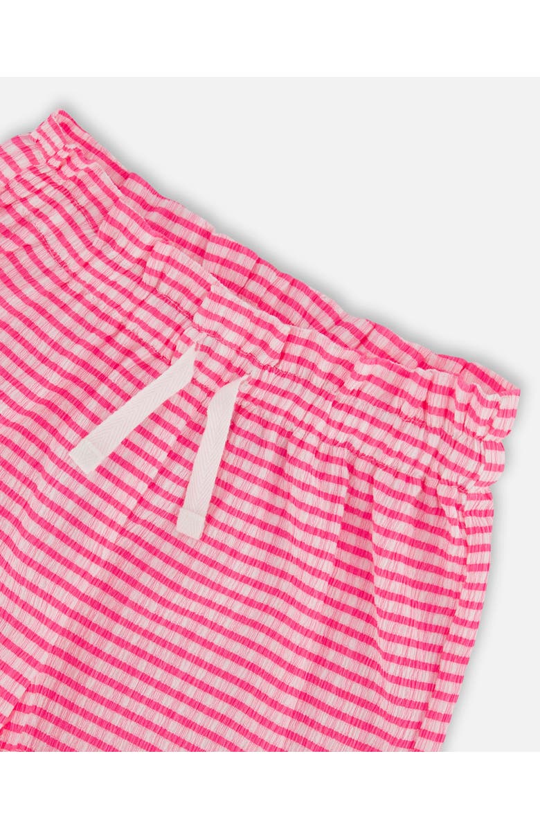 Deux par Deux Girl's Crinkle Jersey Short Vichy Pink, Alternate, color, 