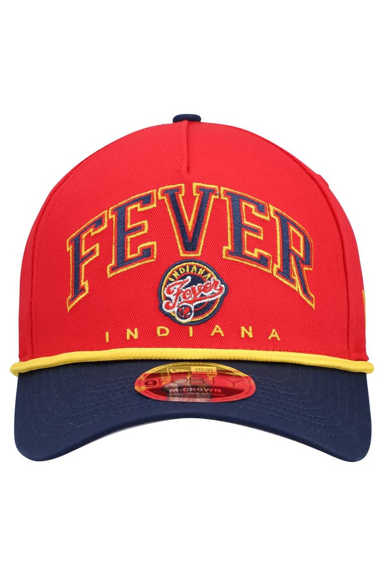 Men's New Era Red Indiana Fever Bold Arch COOLERA 9FORTY A-Frame M-Crown Adjustable Hat, Alternate, color, Red