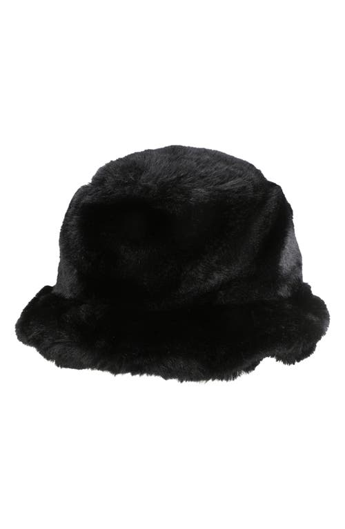 Kurt Geiger London Faux Fur Bucket Hat In Black