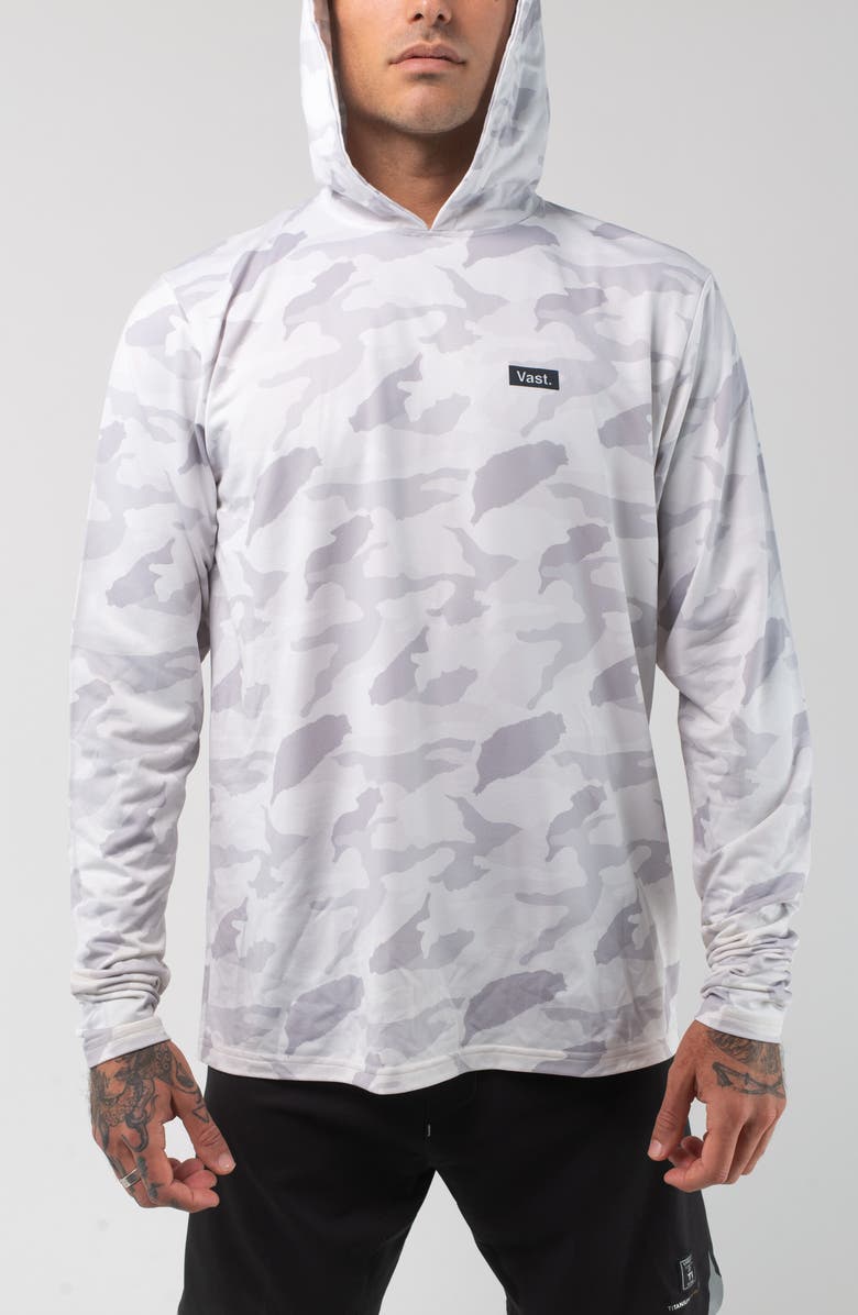 VAST Aqua Terra Camo Tech Performance Hoodie, Alternate, color, Light Grey