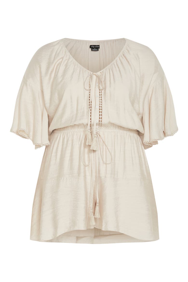 Harlow Tassel Tie Romper, Alternate, color, OAT