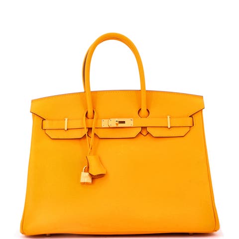 Birkin Handbag Yellow Epsom with Gold Hardware 35