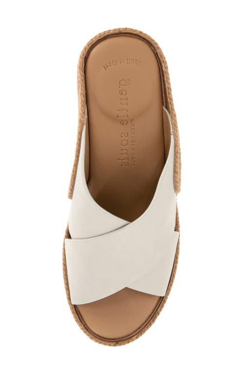 Gentle Souls By Kenneth Cole Porto Espadrille Platform Wedge Slide Sandal In Stone Nubuck