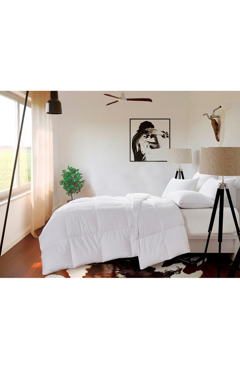 BLUE RIDGE HOME FASHIONS Kathy Ireland Ultra-Soft Nano-Touch Light Warmth White Down Fiber Comforter, Alternate, color, White