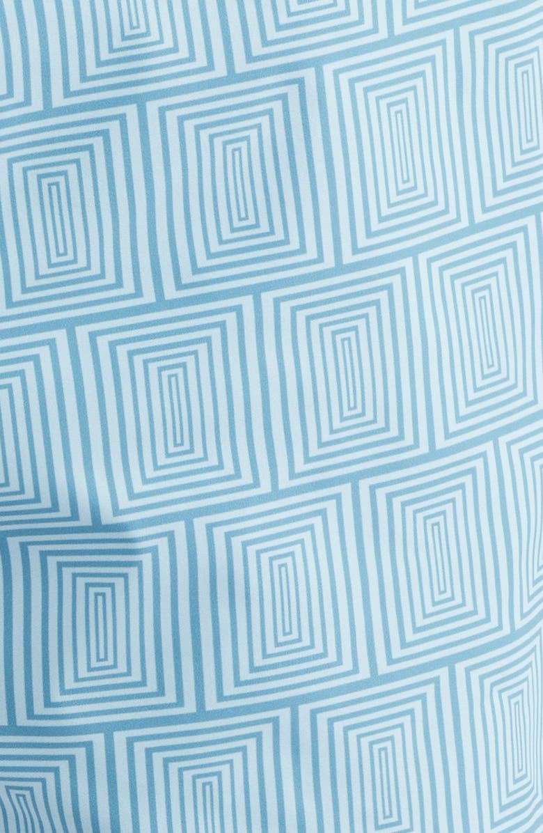 Bugatchi Cruz Print Swim Trunks, Alternate, color, Teal