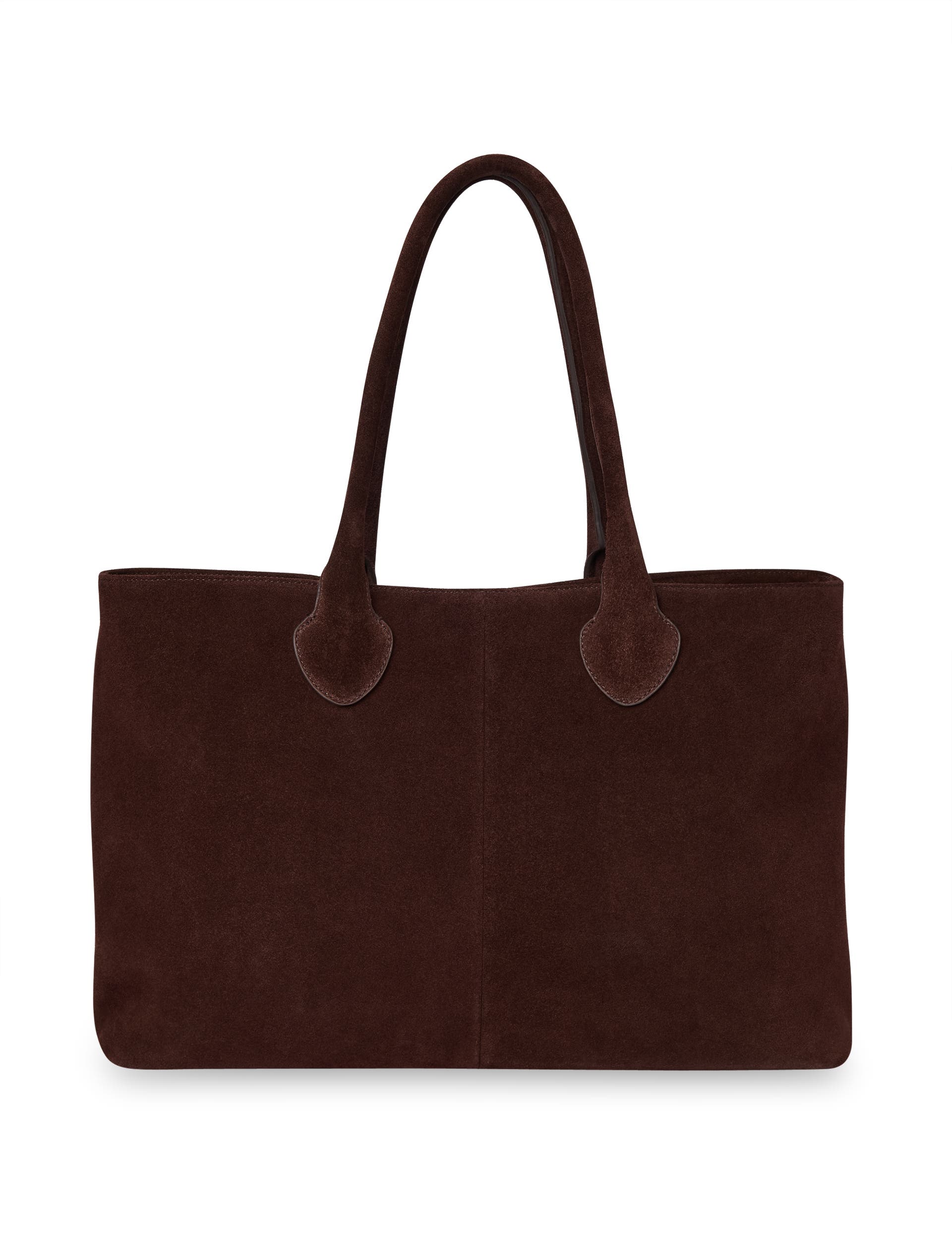 Leandra Suede Tote Bag, Main, color, Chocolate