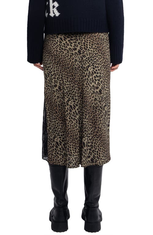 Zadig & Voltaire Womens Leaves Jayla Leopard-print Woven Midi Skirt In Brown
