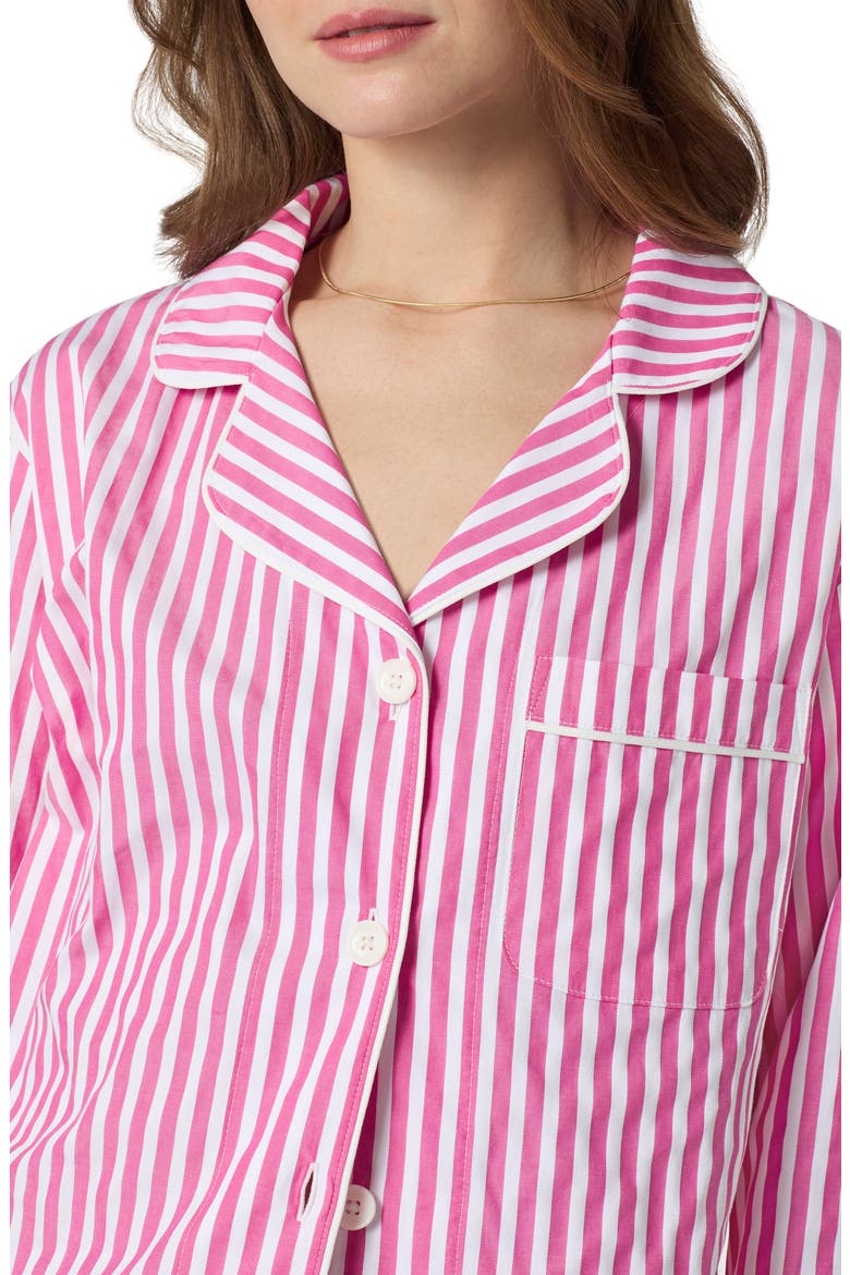 Stripe Organic Cotton Dobby Pajamas, Alternate, color, 3D STRIPE PINK