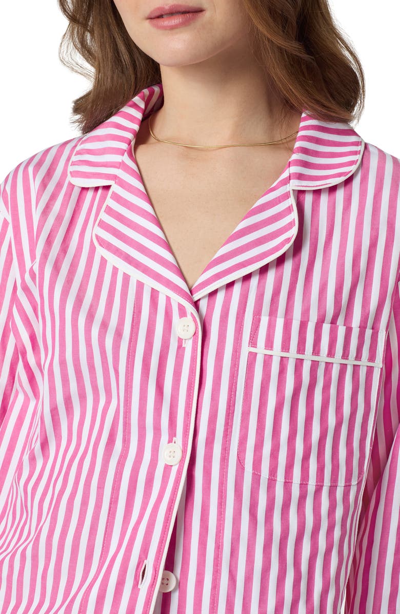 BedHead Pajamas Stripe Organic Cotton Dobby Pajamas, Alternate, color, 3D Stripe Pink