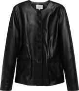LOULOU DE SAISON Adea Collarless Lambskin Leather Jacket