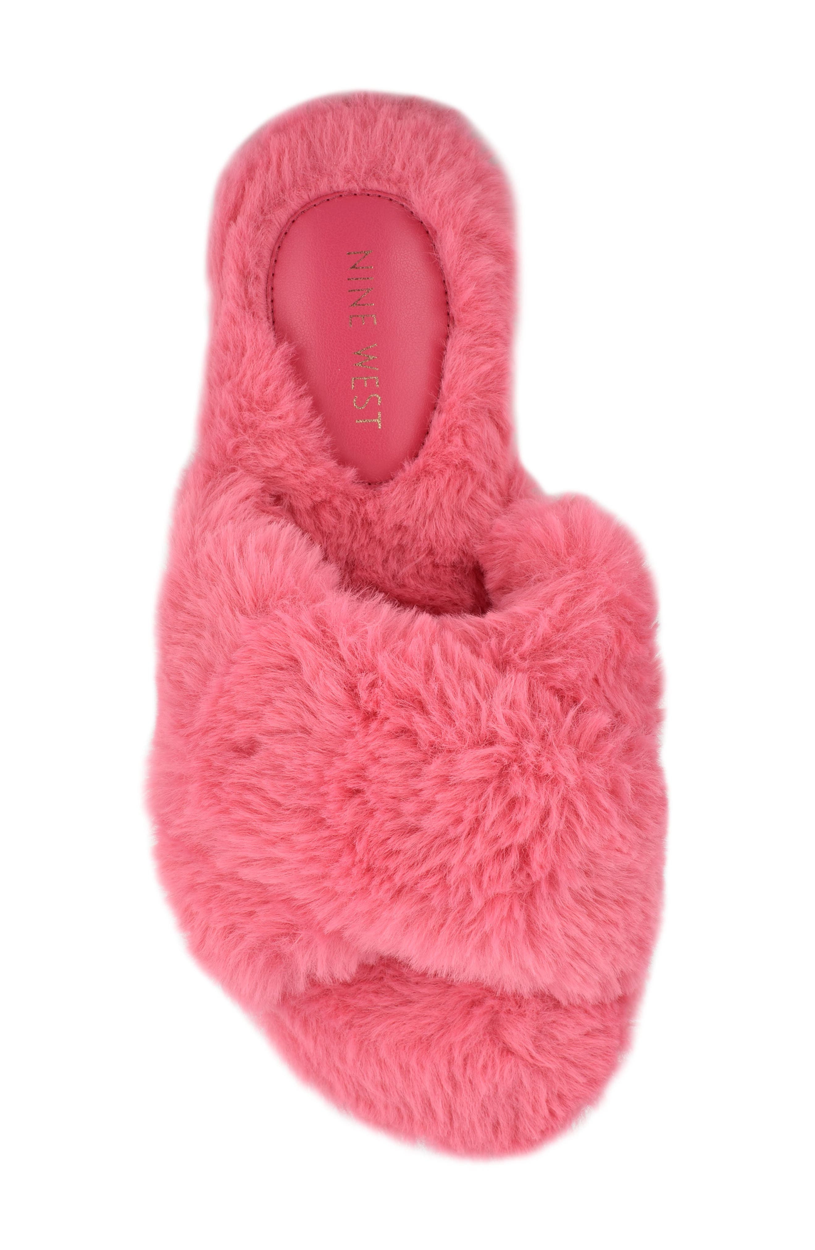 Nine West Cozy Faux Fur Slipper, Alternate, color, 
