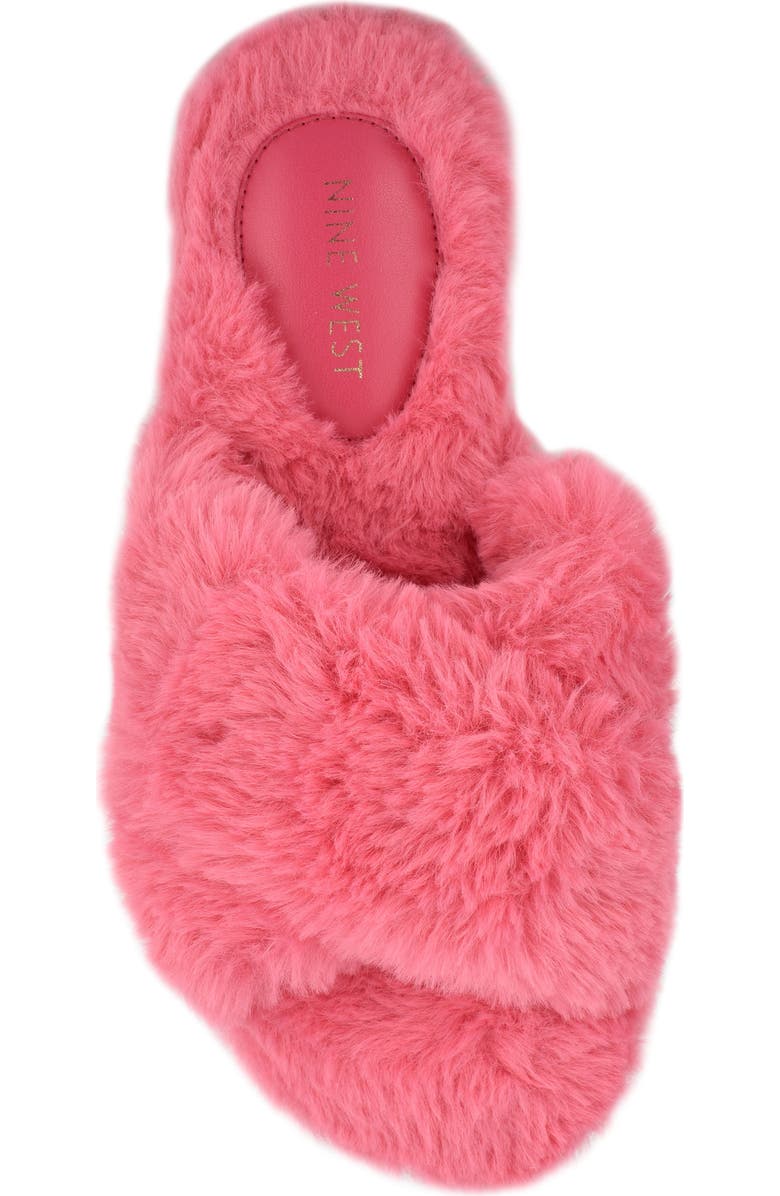 Nine West Cozy Faux Fur Slipper, Alternate, color,