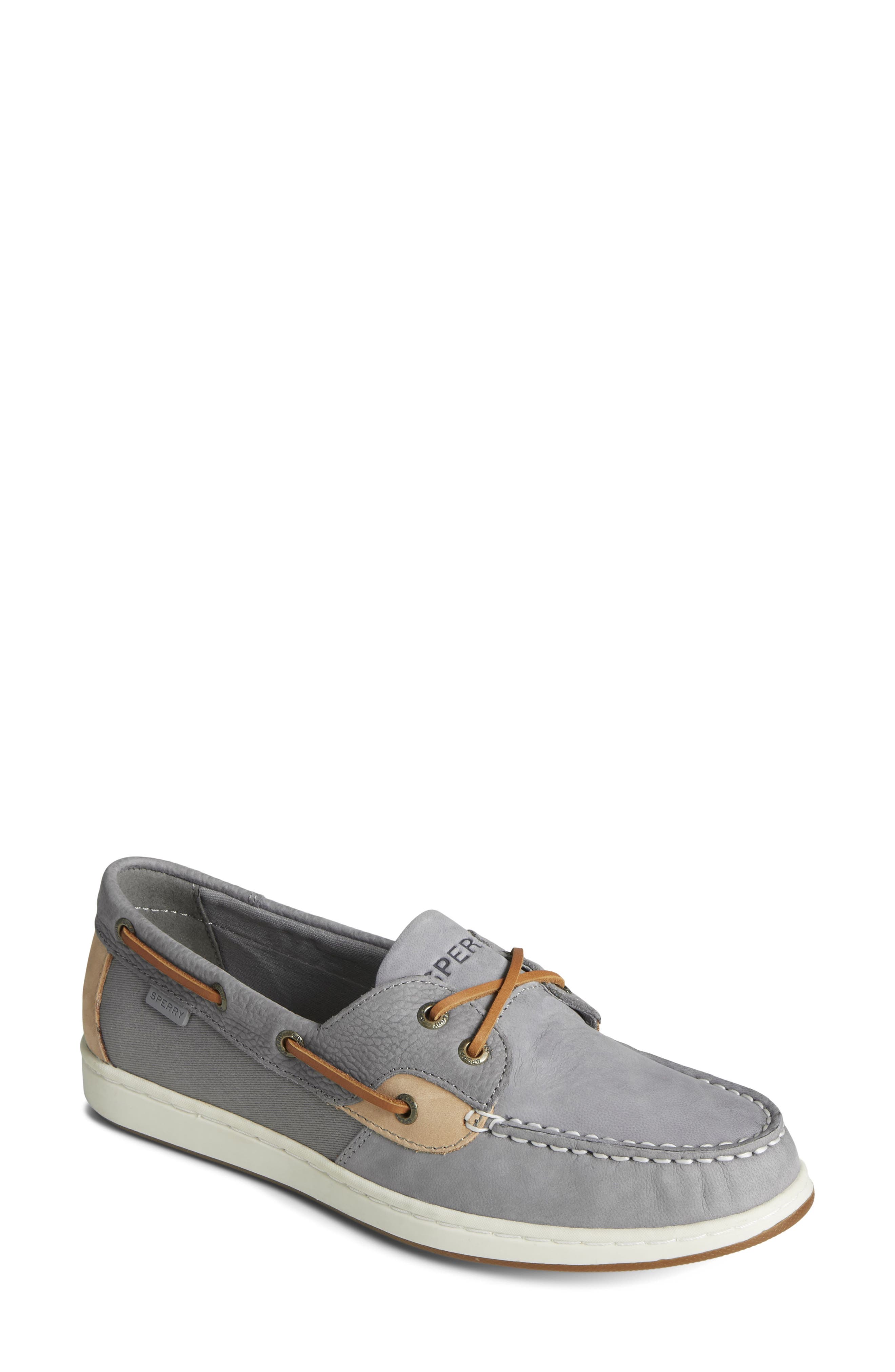 SPERRY TOP-SIDER<sup>®</sup> Coast Fish Leather Boat Shoe, Main, color, 