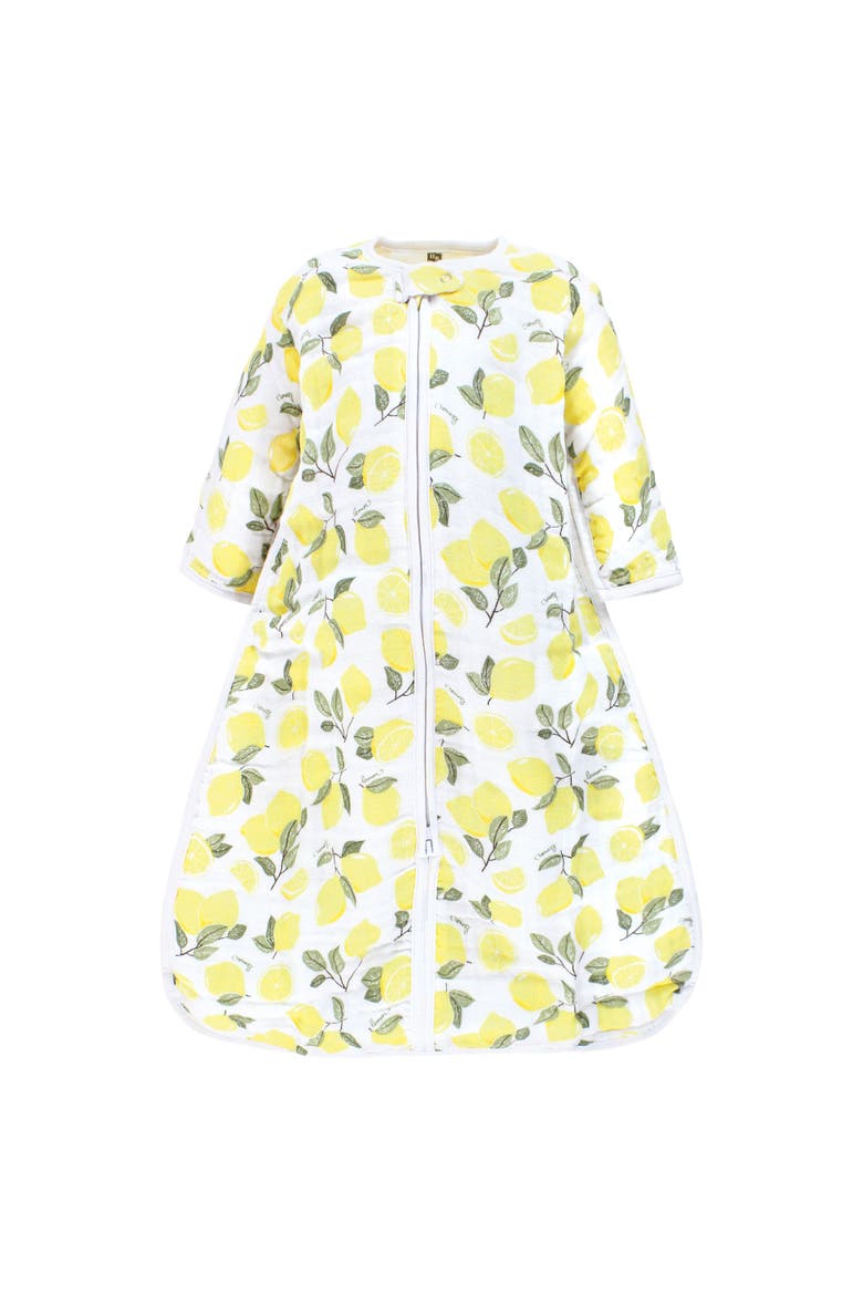 Soft Muslin Long-Sleeve Sleep Swaddle, Main, color, Lemons