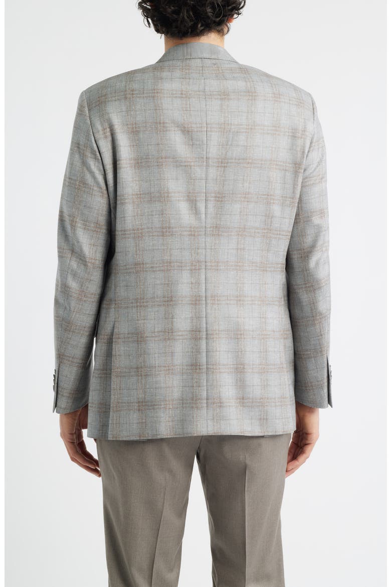 Flynn Classic Fit Light Grey Plaid Wool Blend Sport Coat, Alternate, color, GREY