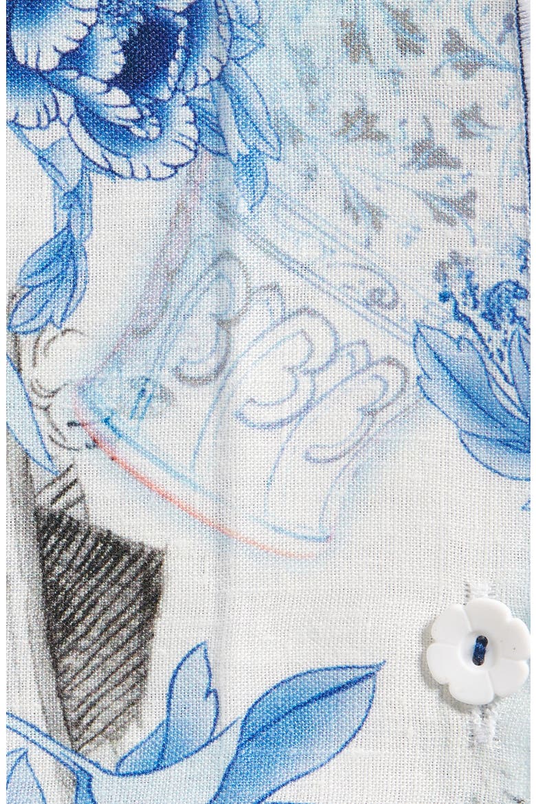 Print Linen Pocket Square, Alternate, color, BLUE