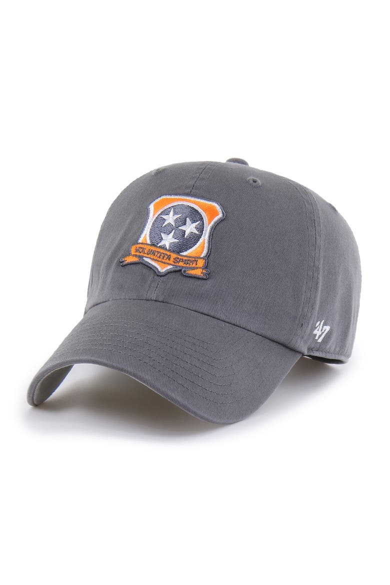 Men's '47 Anthracite Tennessee Volunteers Smokey Grey Ballpark Clean Up Adjustable Hat, Main, color, Anthracite
