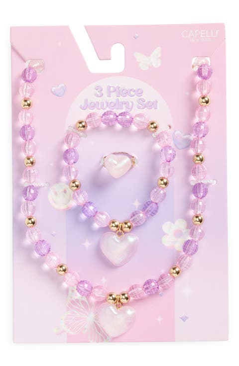 Kids' Assorted 3-Piece Heart Jewelry Set