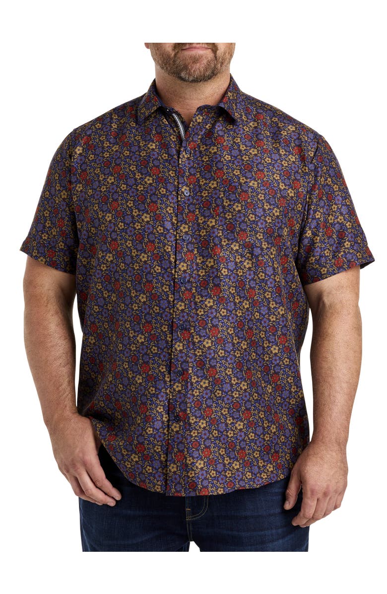 Synrgy by DXL Big & Tall Microfiber Multi-Floral Sport Shirt, Main, color, 