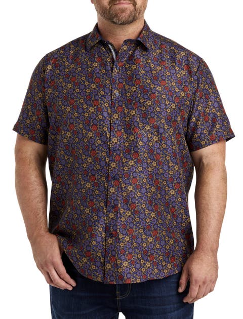 Big & Tall Microfiber Multi-Floral Sport Shirt