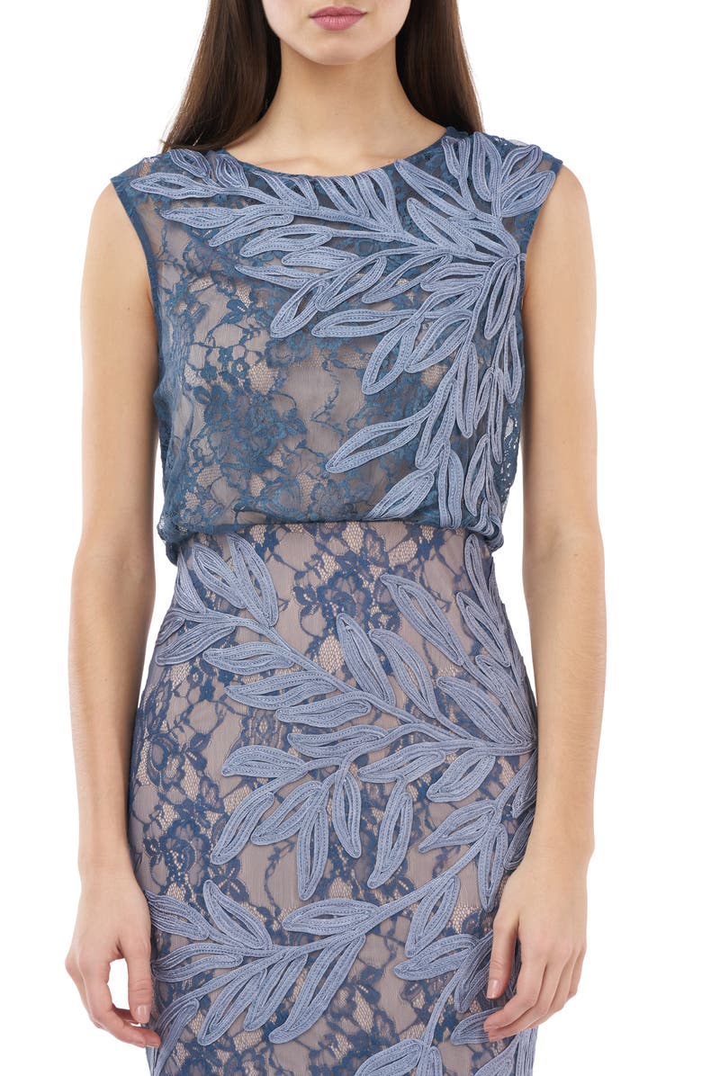 JS Collections Soutache Lace Blouson Gown, Alternate, color,