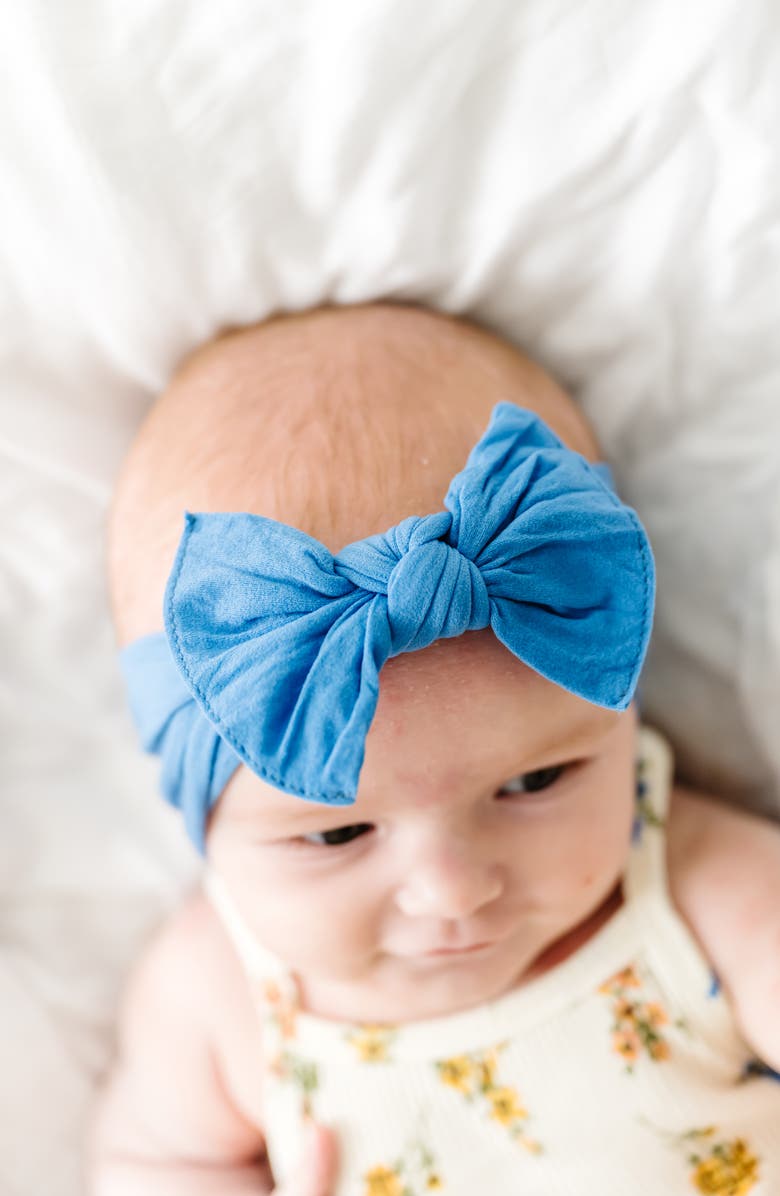 Baby Bling Knotted Bow Headband, Alternate, color, Denim