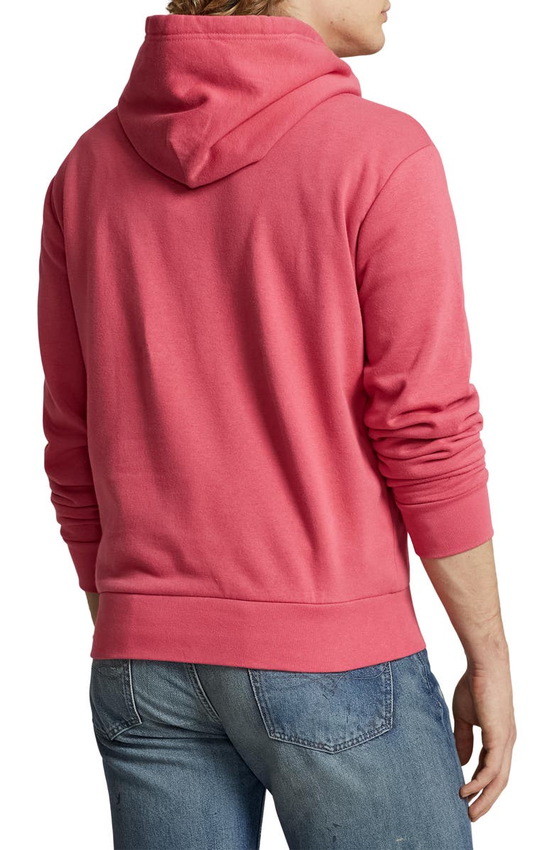 Polo Ralph Lauren Logo Fleece Hoodie, Alternate, color, Nantucket Red