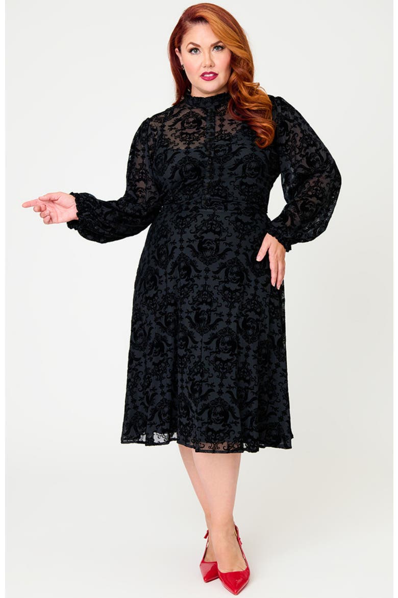 Plus Size 1970s Leota Swing Dress, Main, color, Black Solid