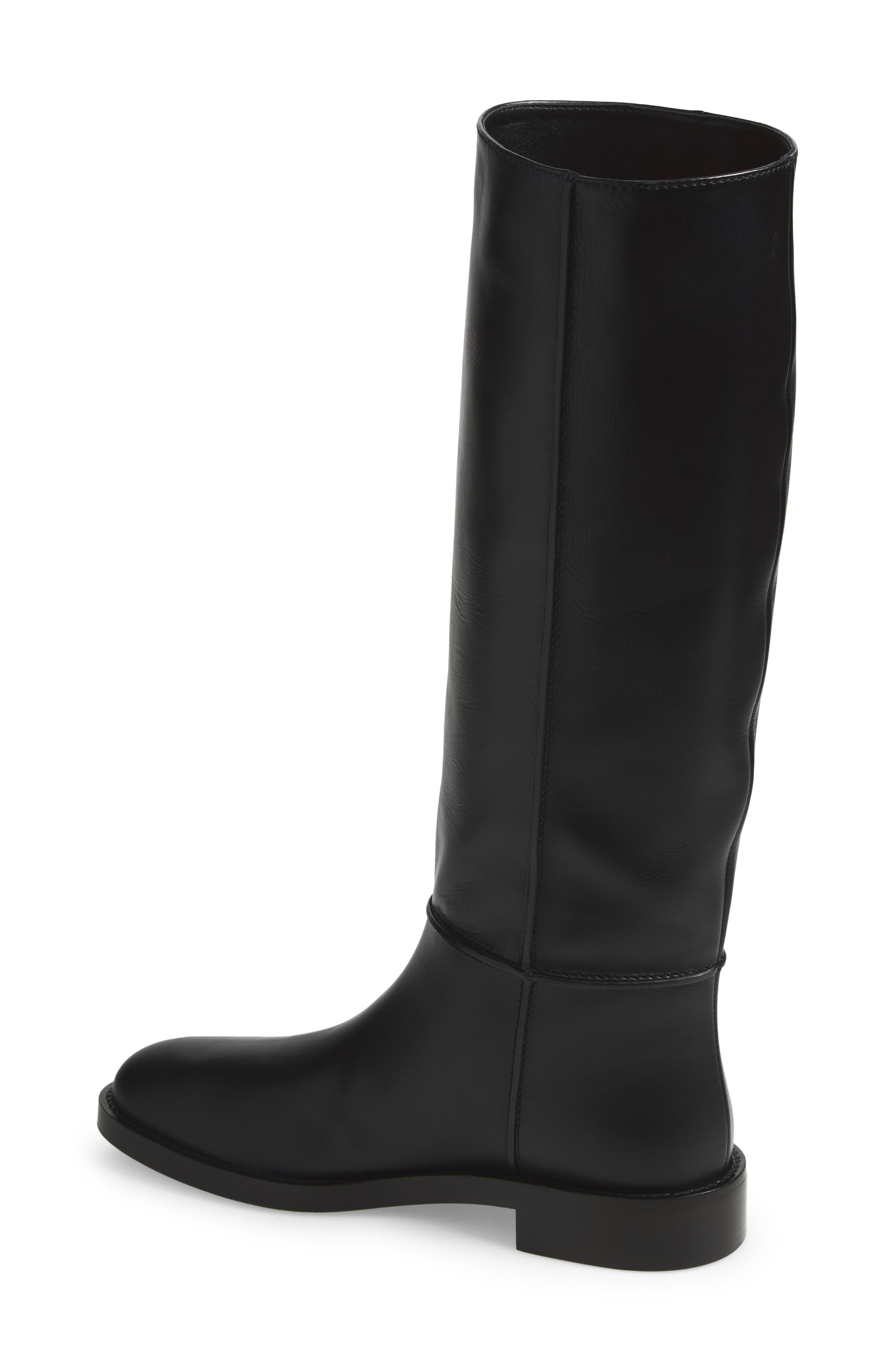 Étrier Leather Knee High Boot, Alternate, color, BLACK