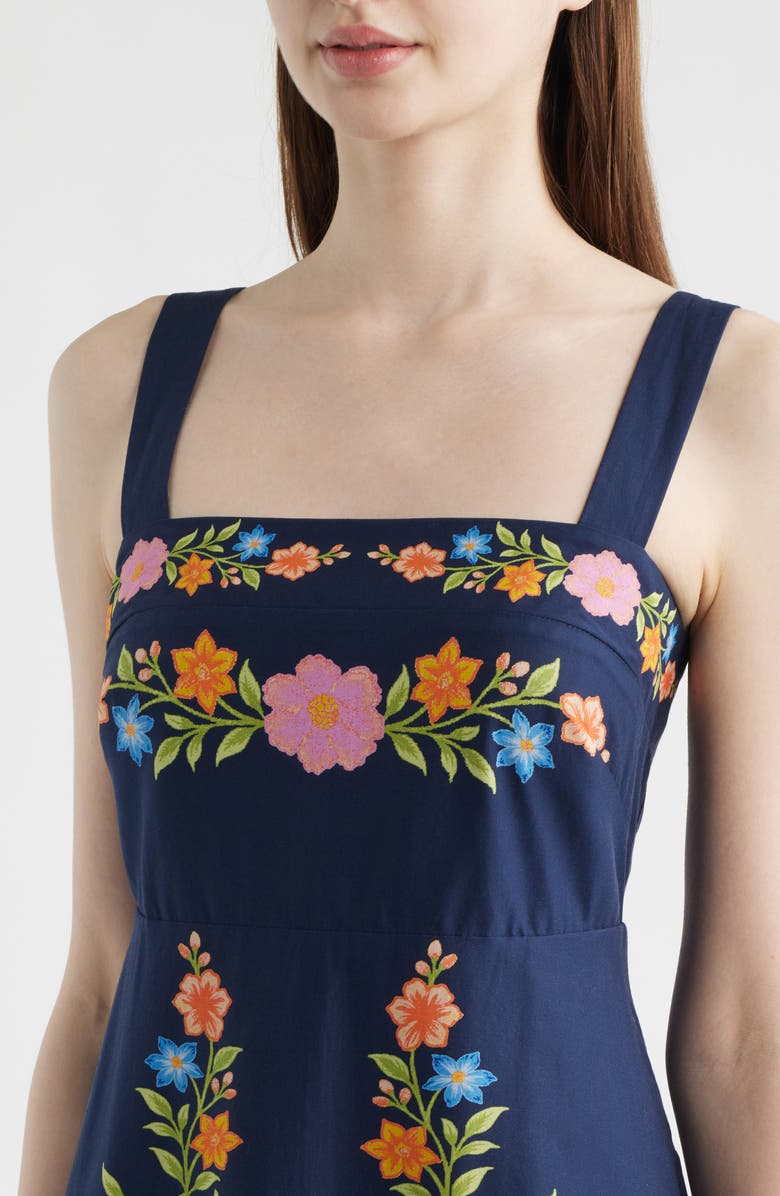 Eliza J Sleeveless Maxi Sundress, Alternate, color, Navy Multi