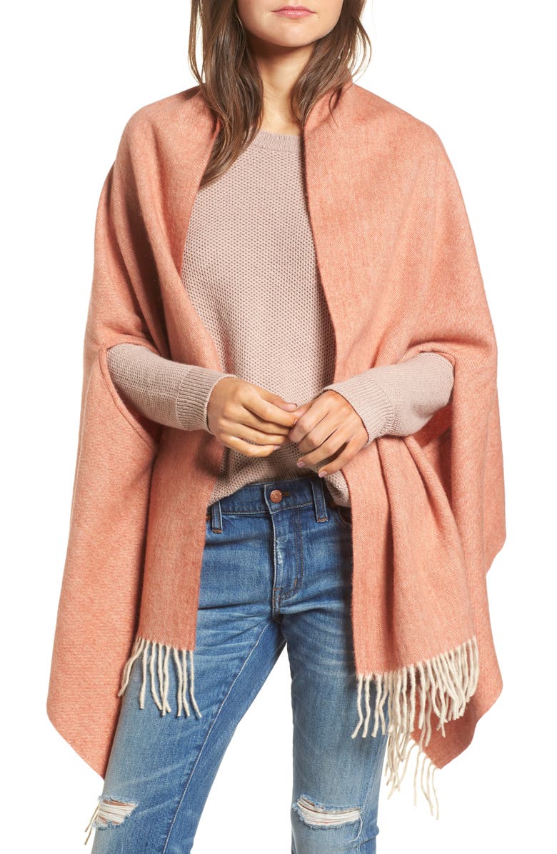 Madewell Fringe Cape Scarf, Main, color, 
