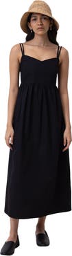 Reistor Strappy Gathered Midi Dress