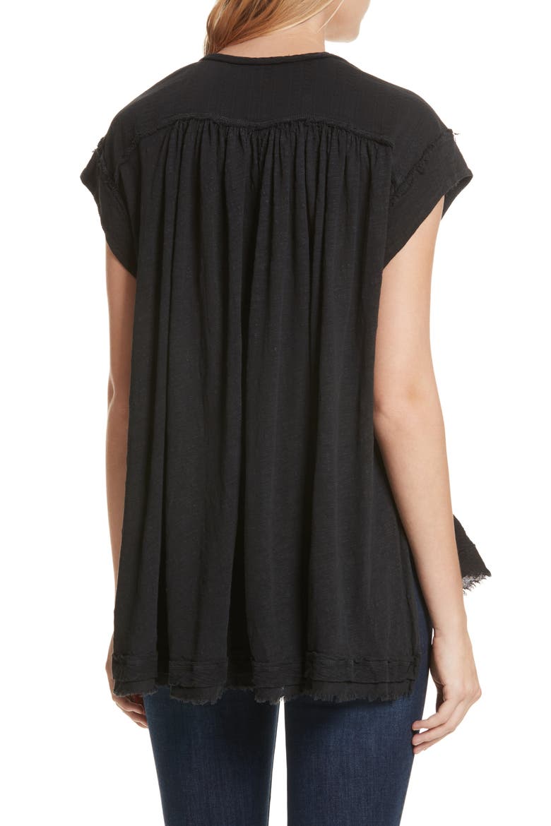 We the Free by Free People Aster Henley Top, Alternate, color, BLACK
