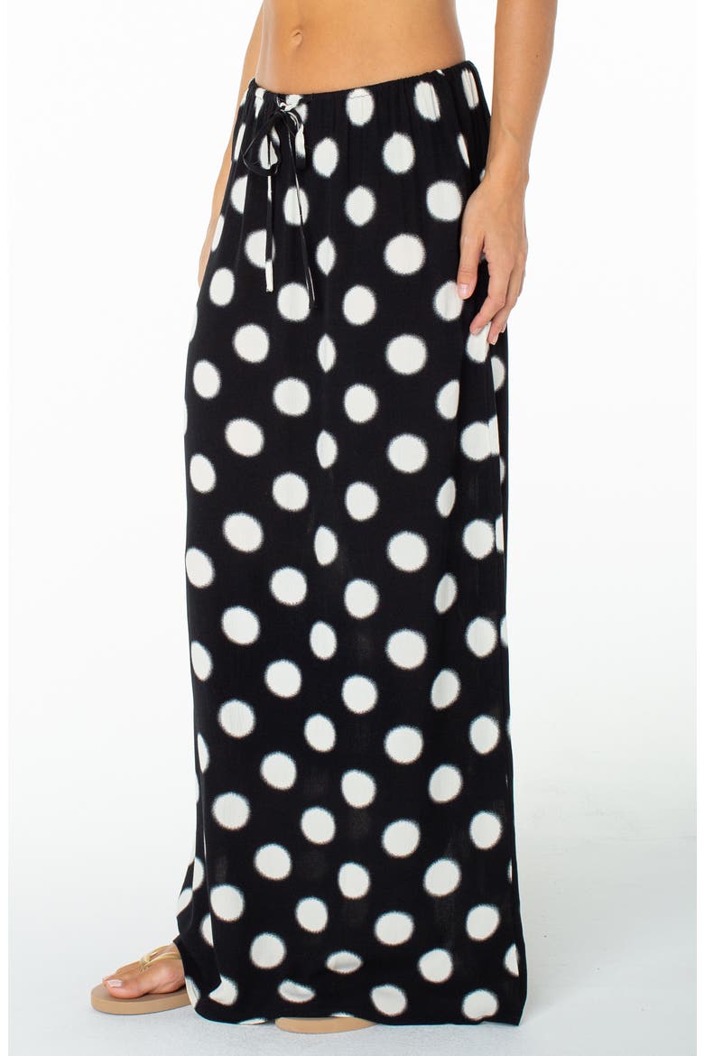 Iyla Polka Dot Drawstring Maxi Skirt, Alternate, color, ANTHRACITE
