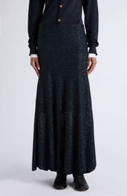 Bottega Veneta Sequins Double Layer Knit Skirt