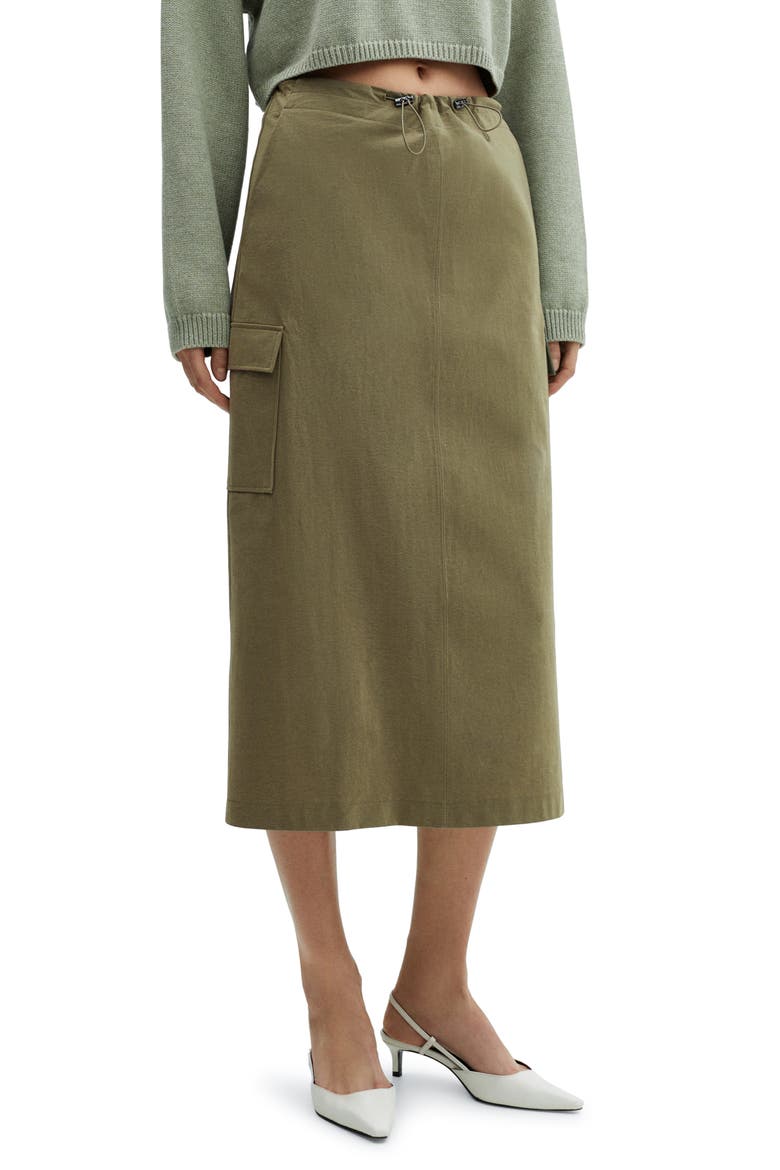 Bengala Cargo Midi Skirt, Main, color, KHAKI GREEN