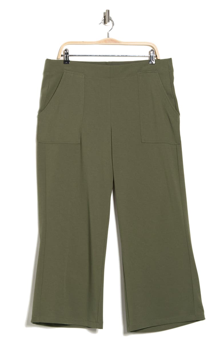 MAX STUDIO Crop Wide Leg Pants, Alternate, color, Sage