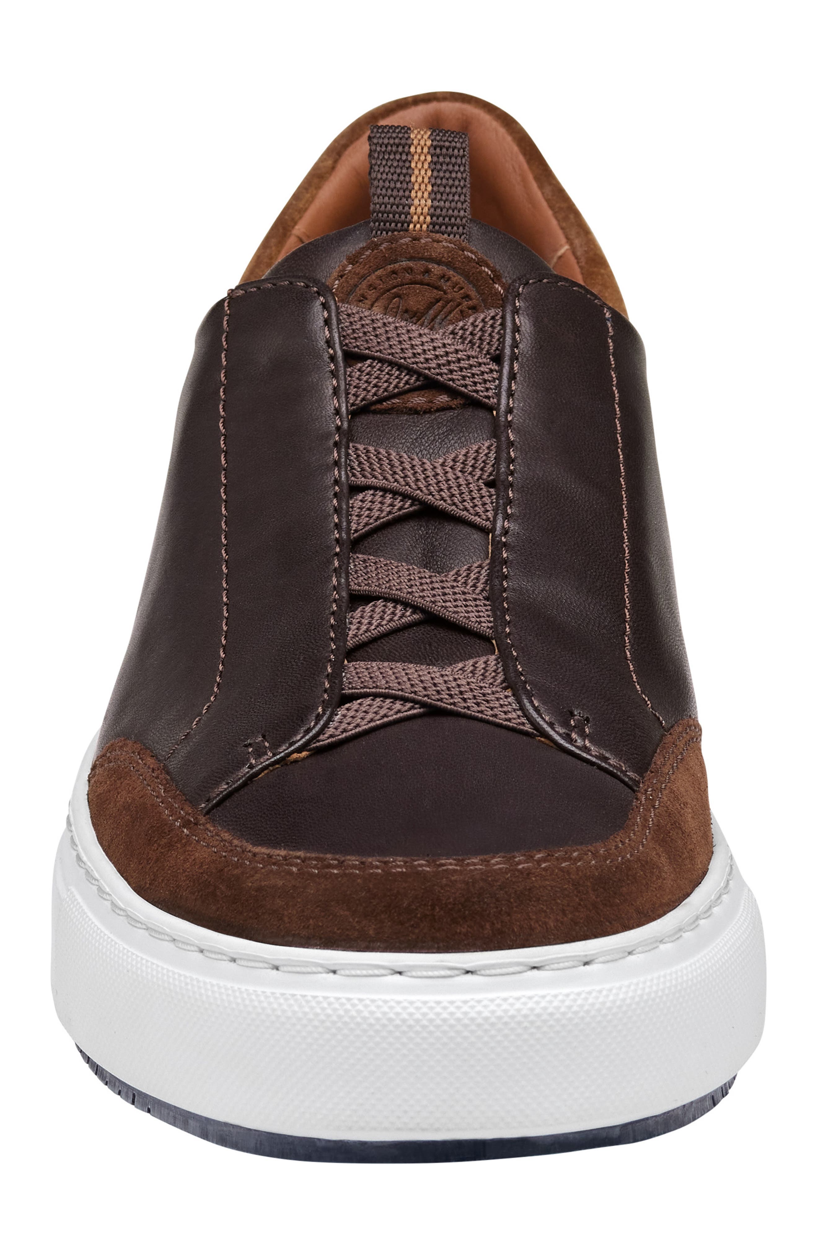 JOHNSTON & MURPHY COLLECTION Johnston & Murphy Anson Lace to Toe Sneaker, Alternate, color, Dark Brown Sheepskin/ Suede