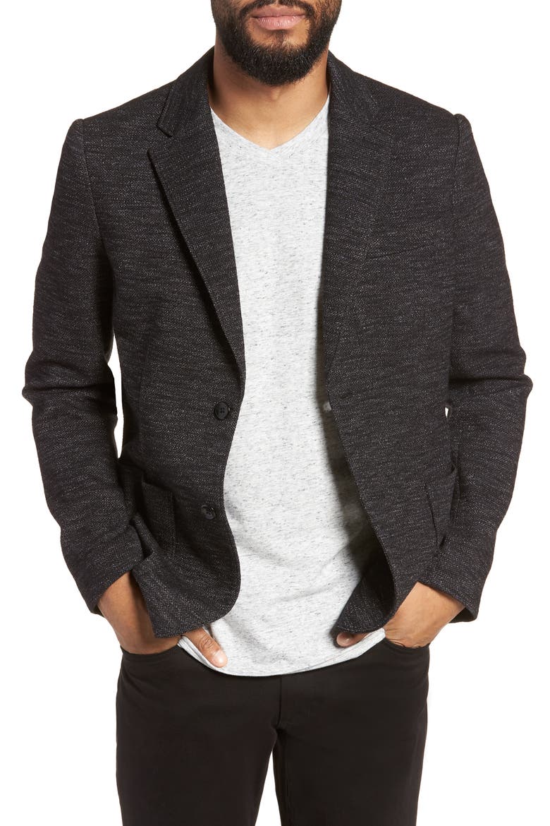 Slim Fit Soft Blazer, Main, color, BLACK