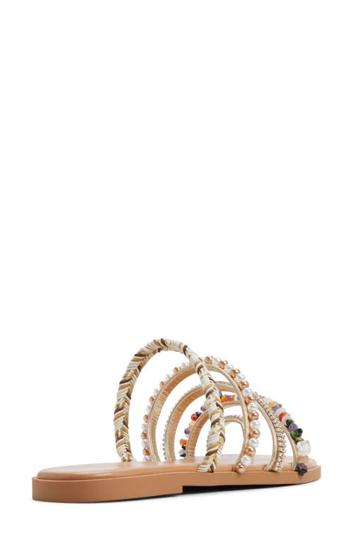 Shop Aldo Lindya Toe Ring Slide Sandal In Gold