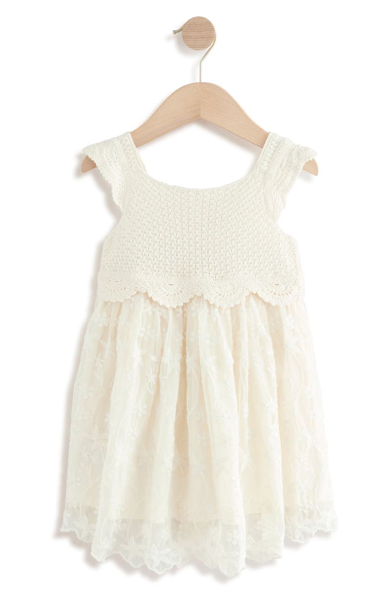 NEXT Kids' Mixed Media Sundress, Alternate, color, White