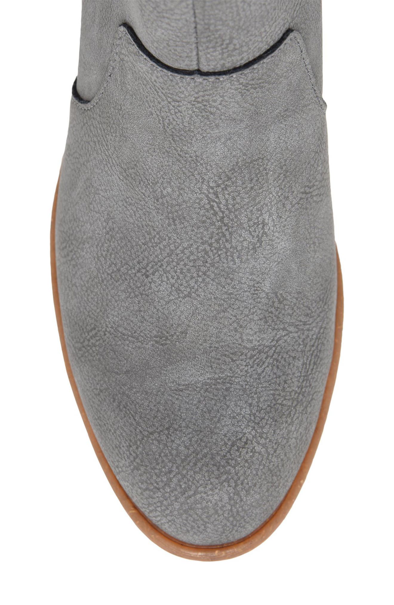 B O C by Born Lucy Notched Topline Block Heel Bootie, Alternate, color, LIGHT GREY NUBUCK