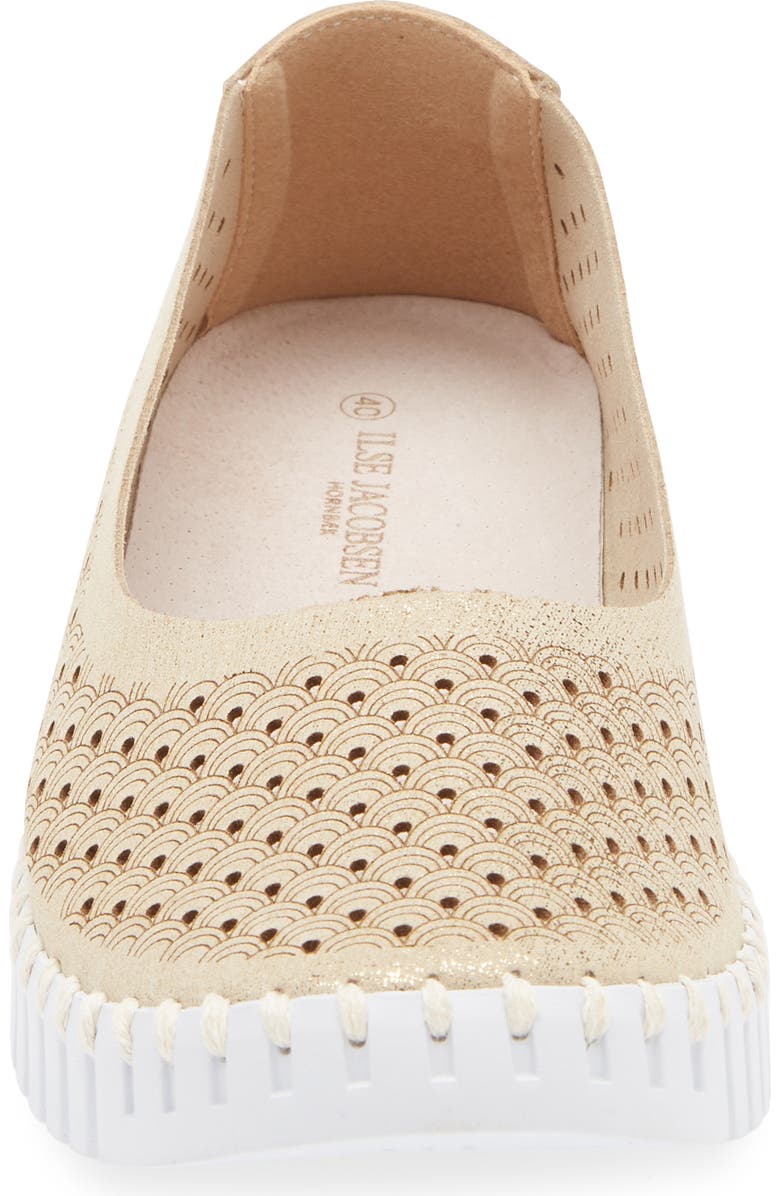 Ilse Jacobsen Tulipu Perforated Slip-On Sneaker, Alternate, color, Platin