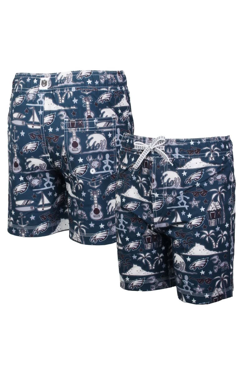 Wes & Willy Youth Wes & Willy  Midnight Green Philadelphia Eagles Luau Swim Trunks, Main, color, Green