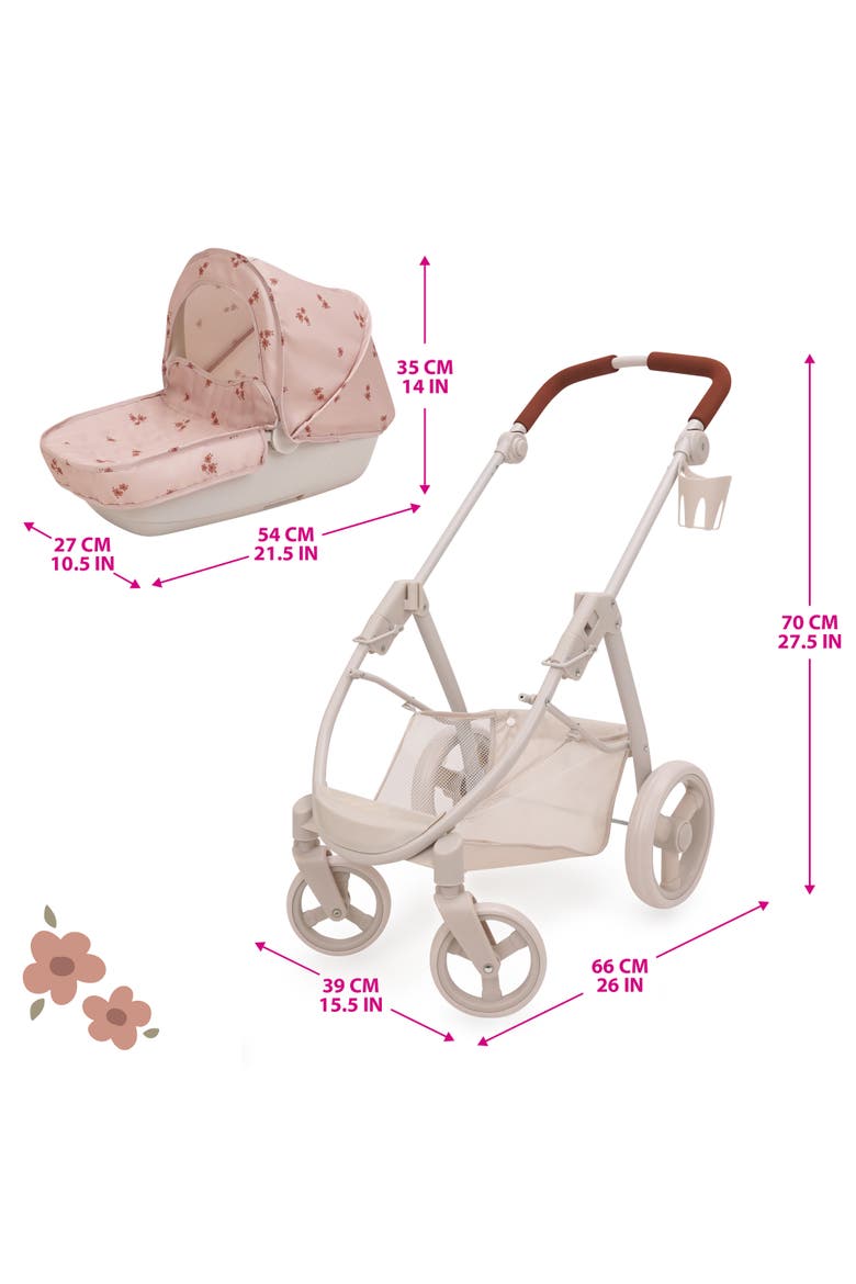 Ballet Flora Bella 2-In-1 Doll Pram Stroller, Alternate, color, Multicolored