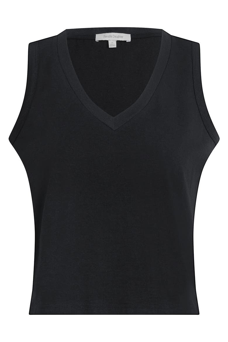 The Everyday Organic Cotton V-Neck Tank, Alternate, color, BLACK