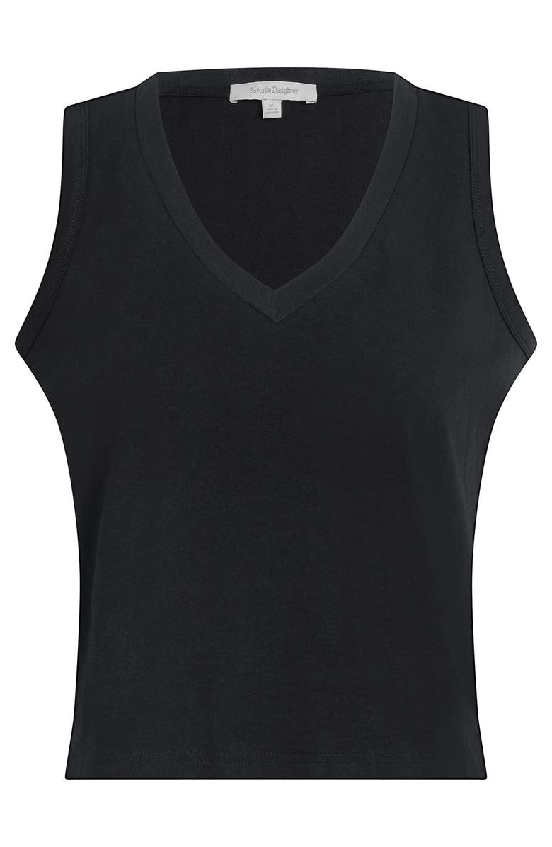 Favorite Daughter The Everyday Organic Cotton V-Neck Tank, Alternate, color, Black