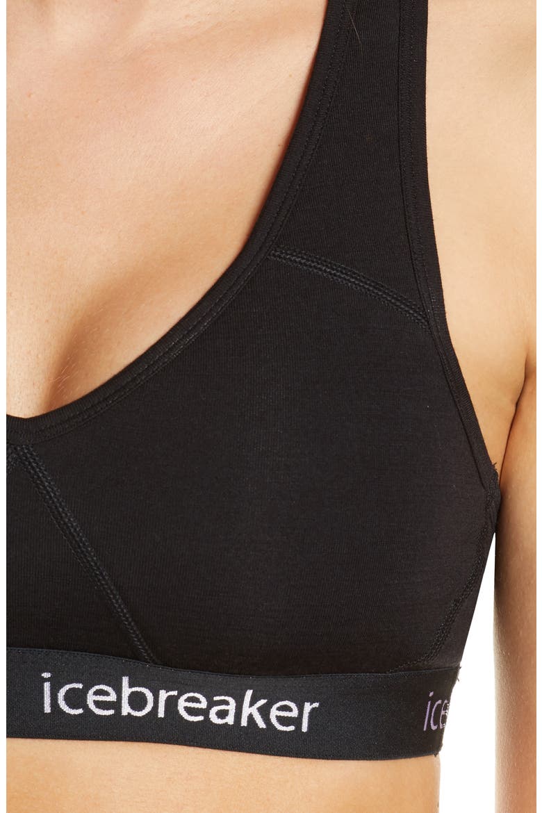 Sprite Wool Blend Racerback Sports Bra, Alternate, color, BLACK