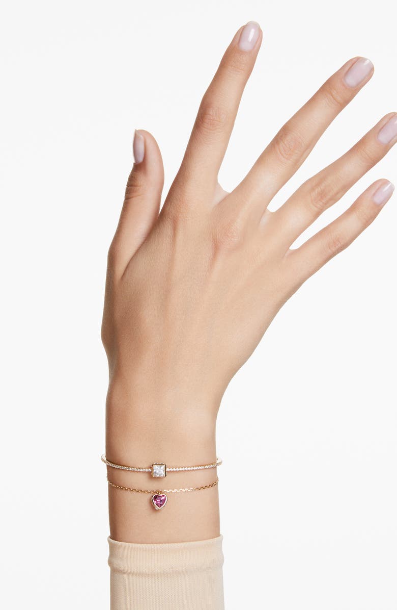 Swarovski Chroma Crystal Embellished Layered Bracelet, Alternate, color, Red